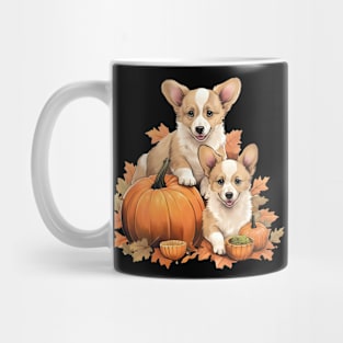 Cute Corgi Pumpkin Autumn Leaves Happy Thanksgiving Mug